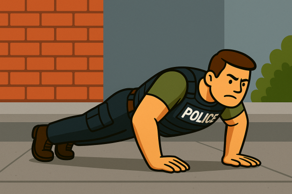 Hombre realizando flexiones durante una rutina de fuerza para principiantes sin material, ideal para entrenar en casa.